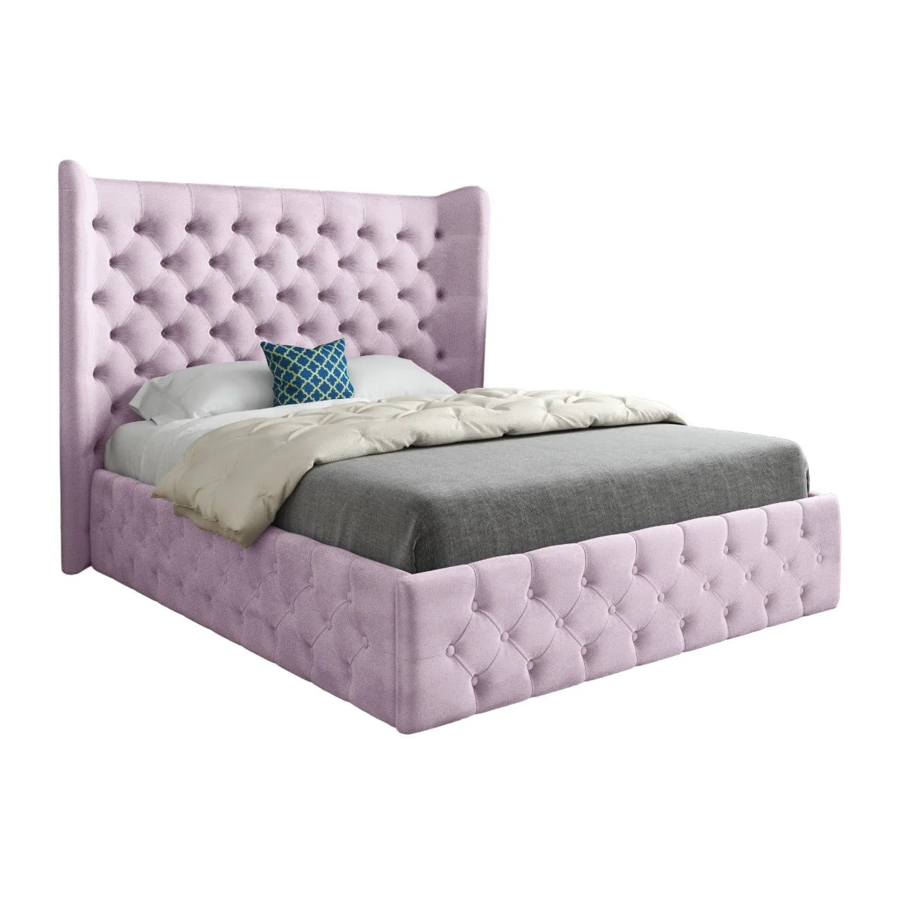 Jacob Wide Winged Upholstered Chesterfield Bed