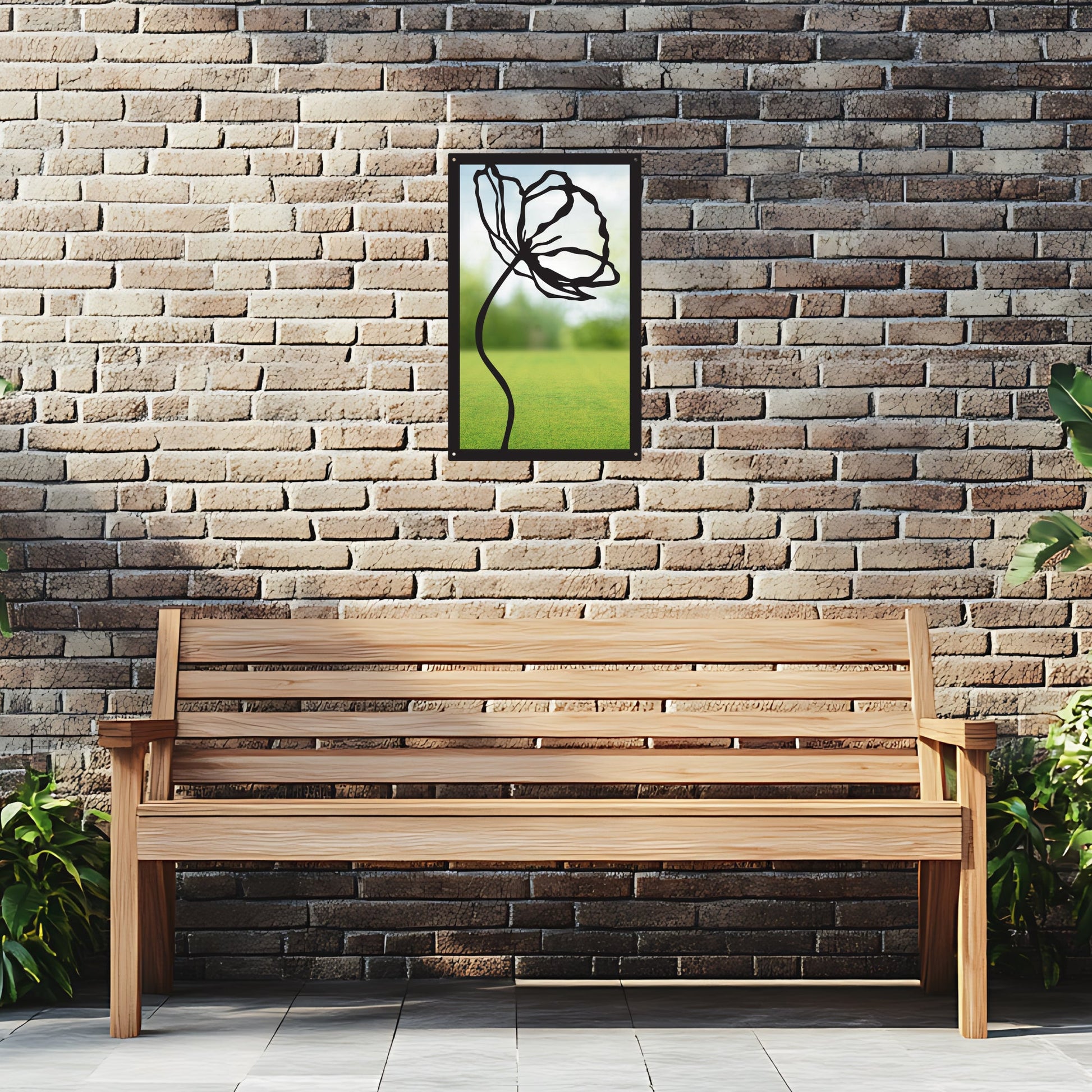 Poppy Flower Garden Mirror