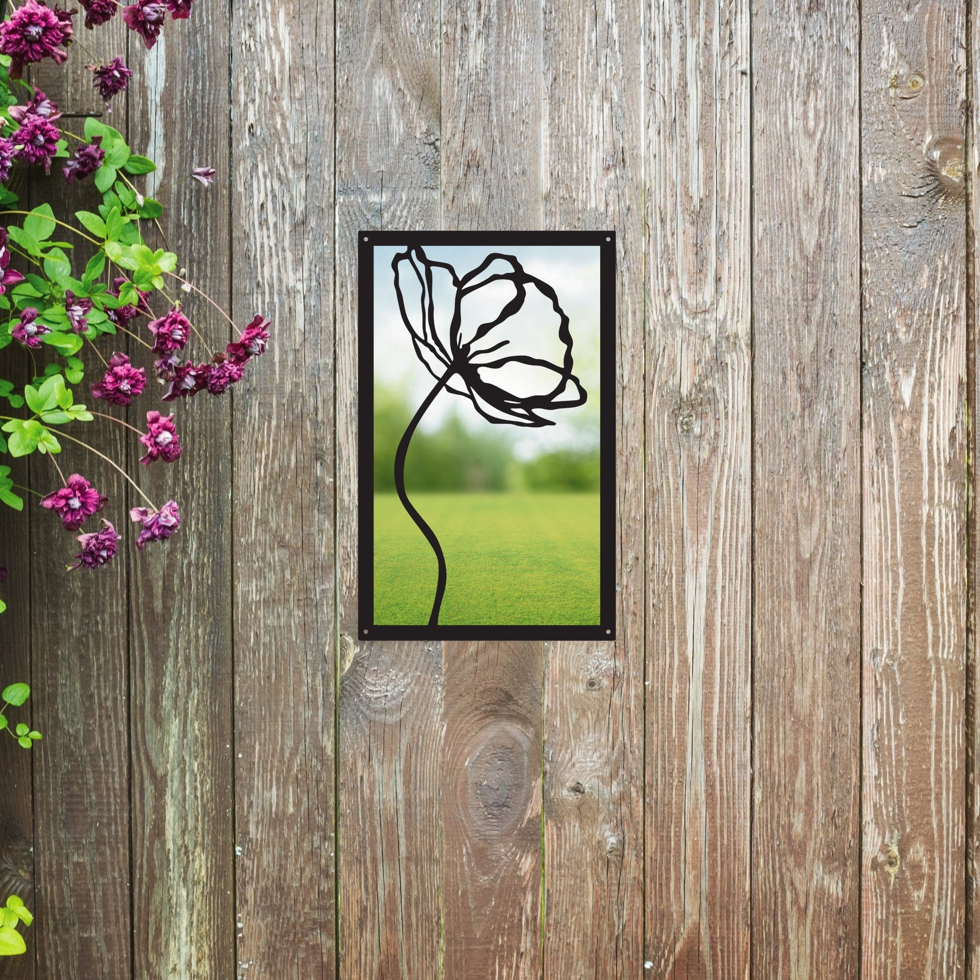 Poppy Flower Garden Mirror