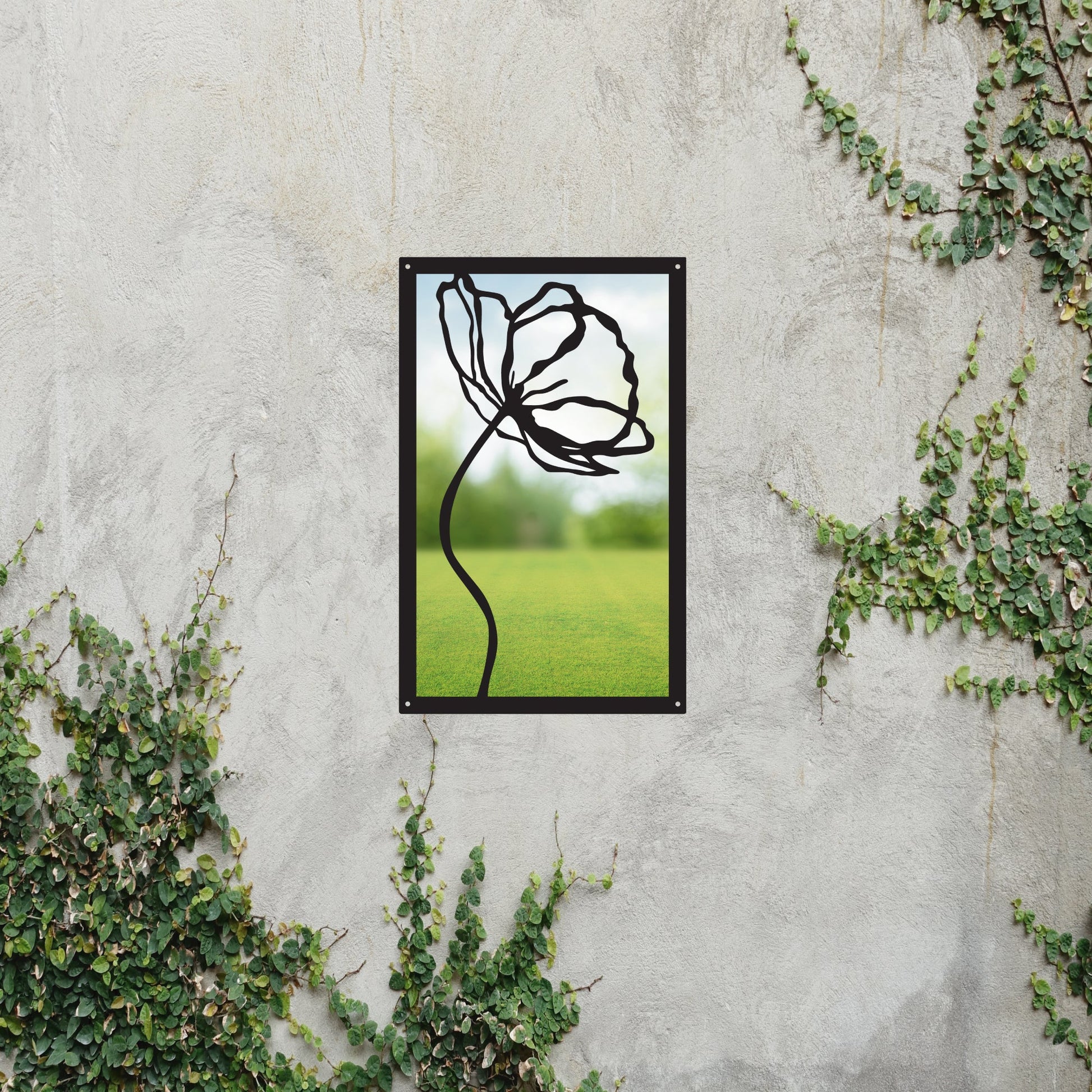 Poppy Flower Garden Mirror