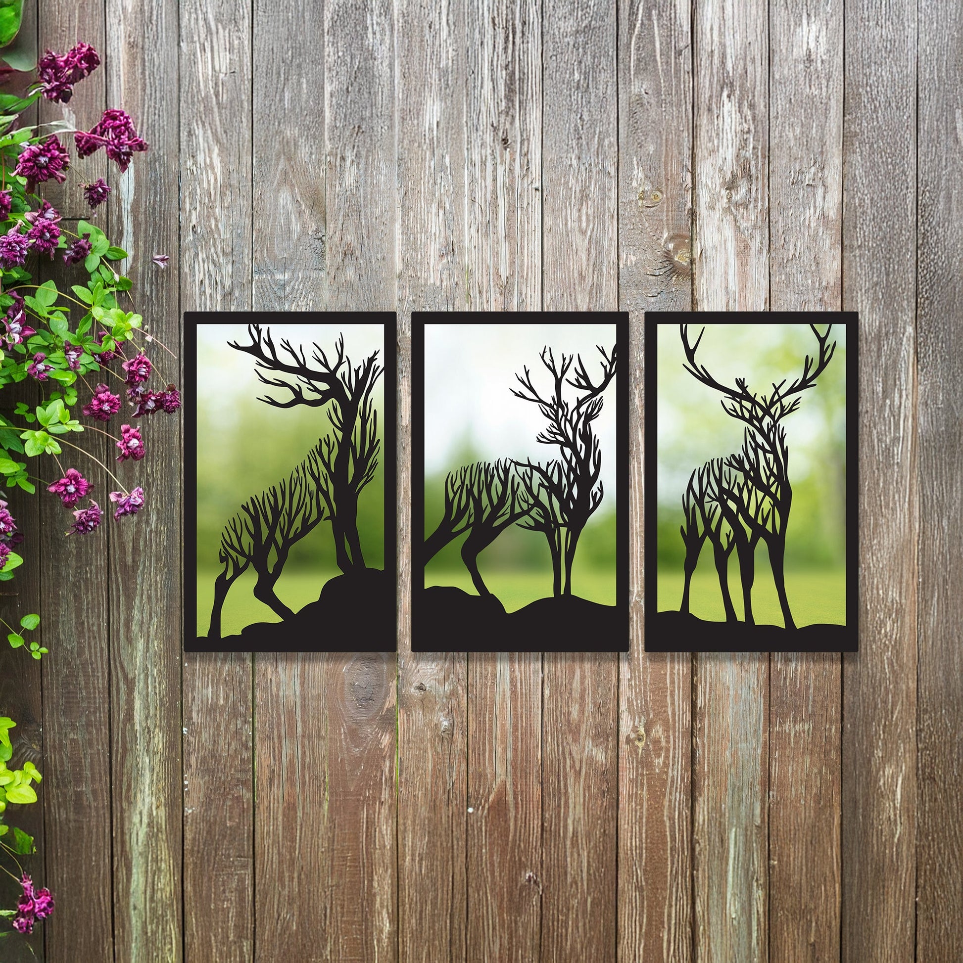 Highland Stag Mirror Panel Set