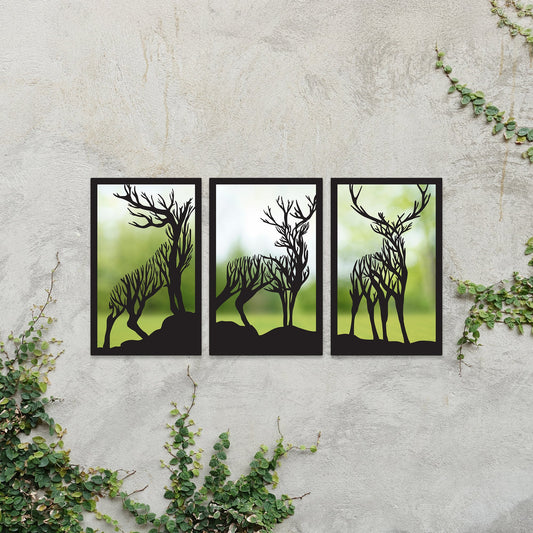 Highland Stag Mirror Panel Set