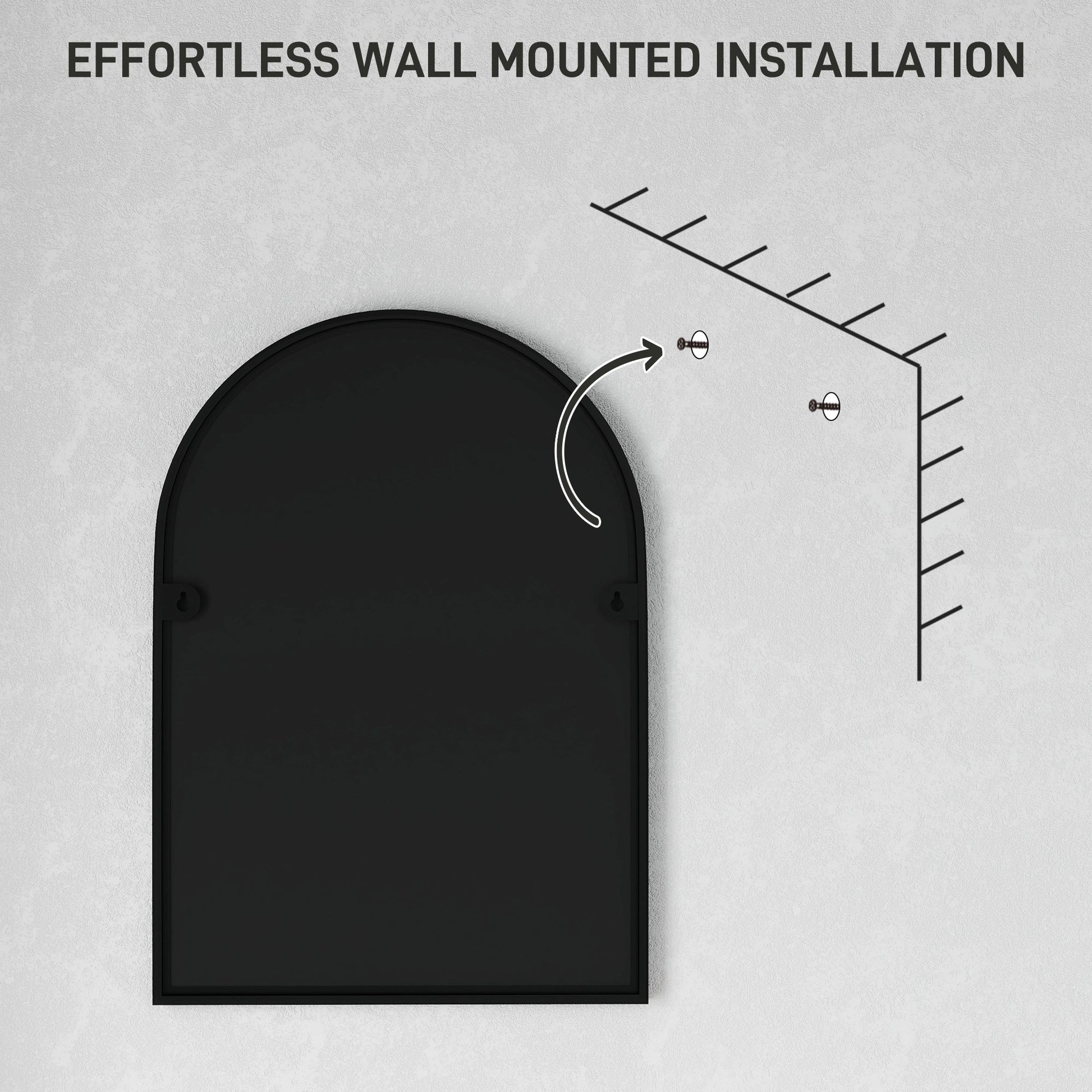 Arched Home Mirror - Black