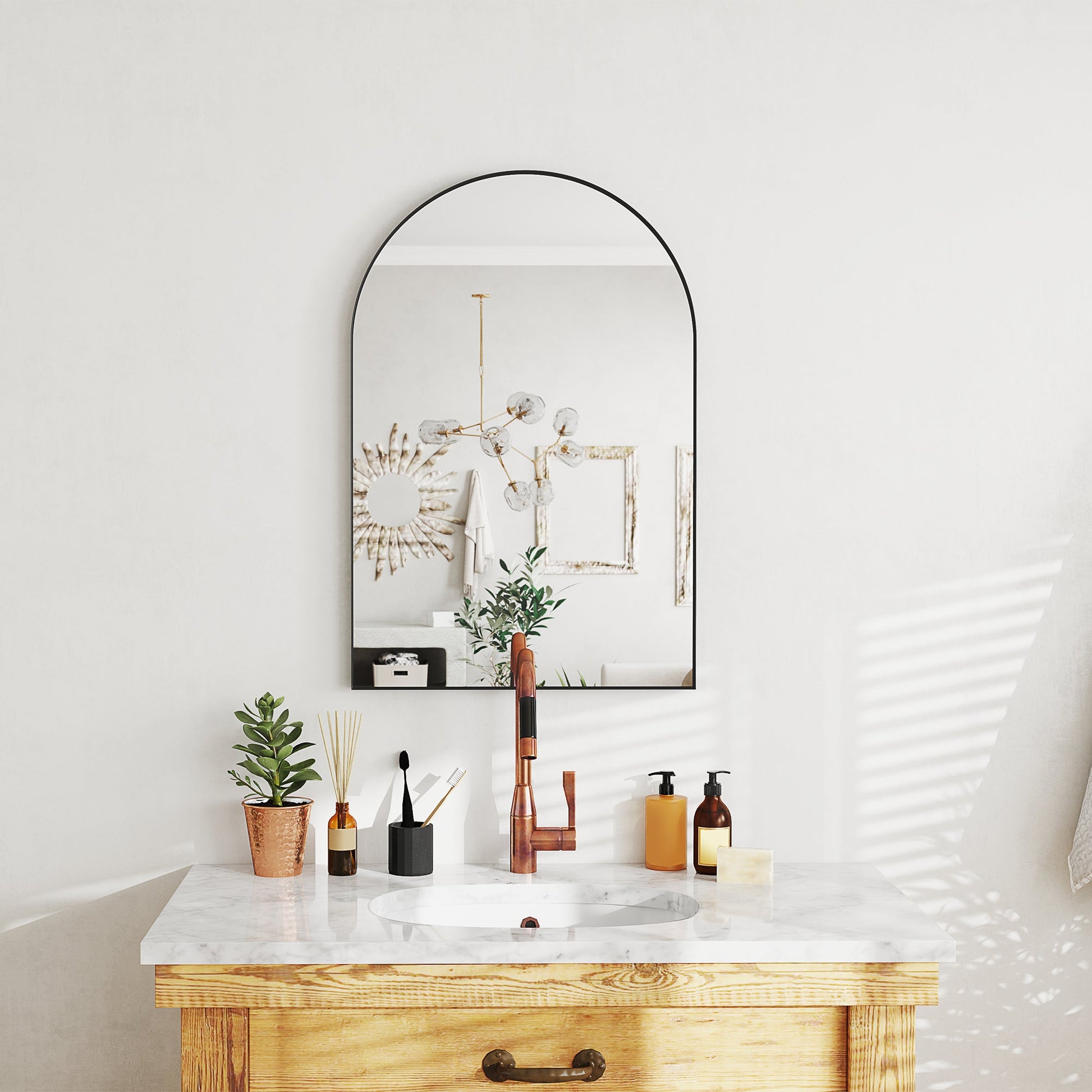 Arched Home Mirror - Black