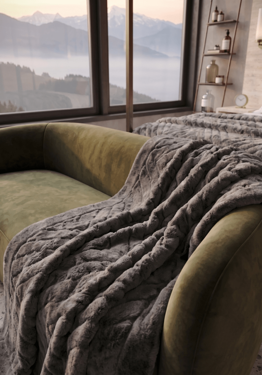 The Cozy Interior Luxury Soft Fox Faux Fur Throw Blanket