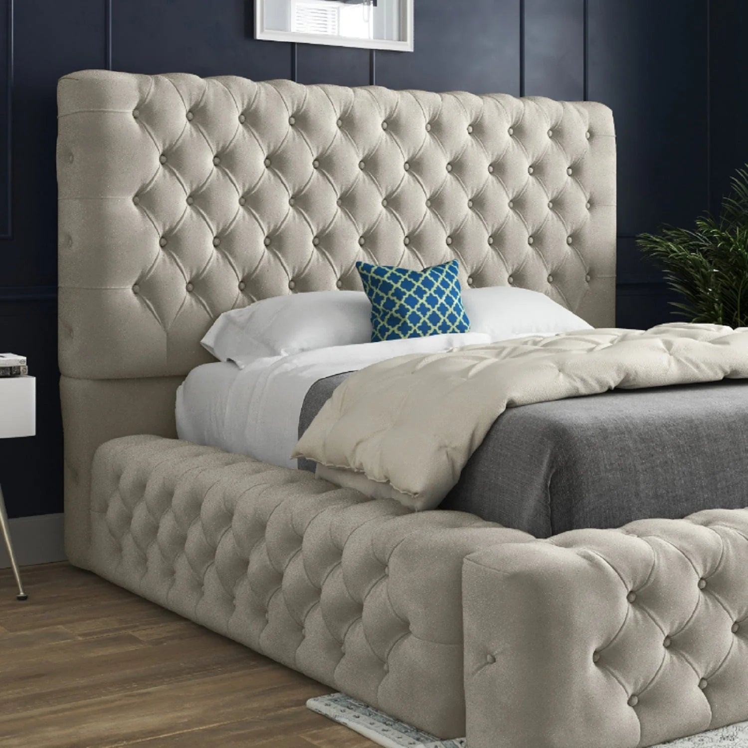 Charlotte Milan Pleated Upholstery Bed Frame