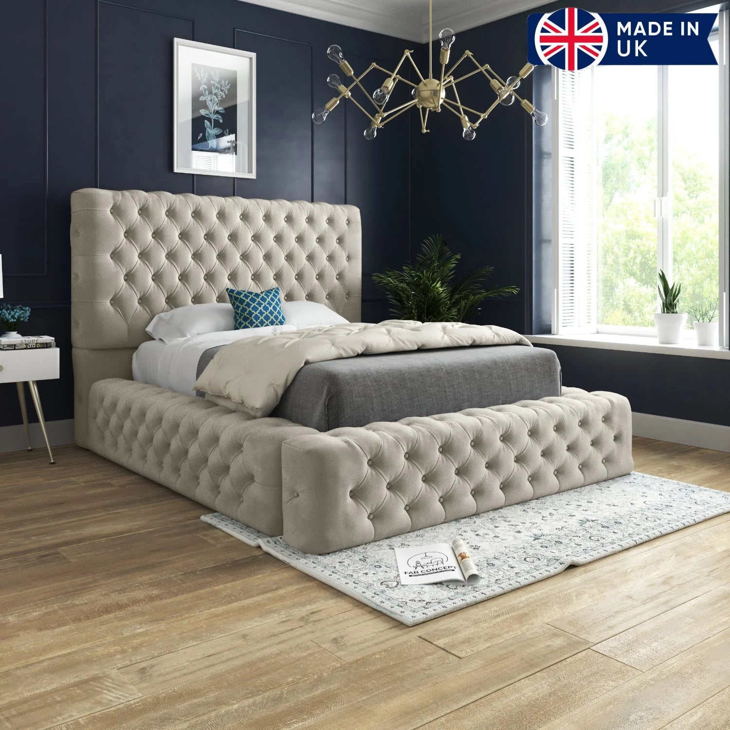 Charlotte Milan Pleated Upholstery Bed Frame