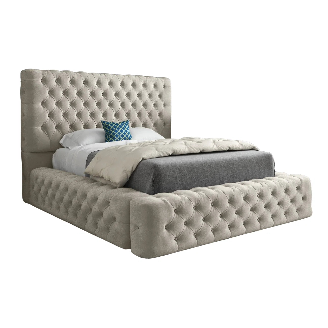 Charlotte Milan Pleated Upholstery Bed Frame