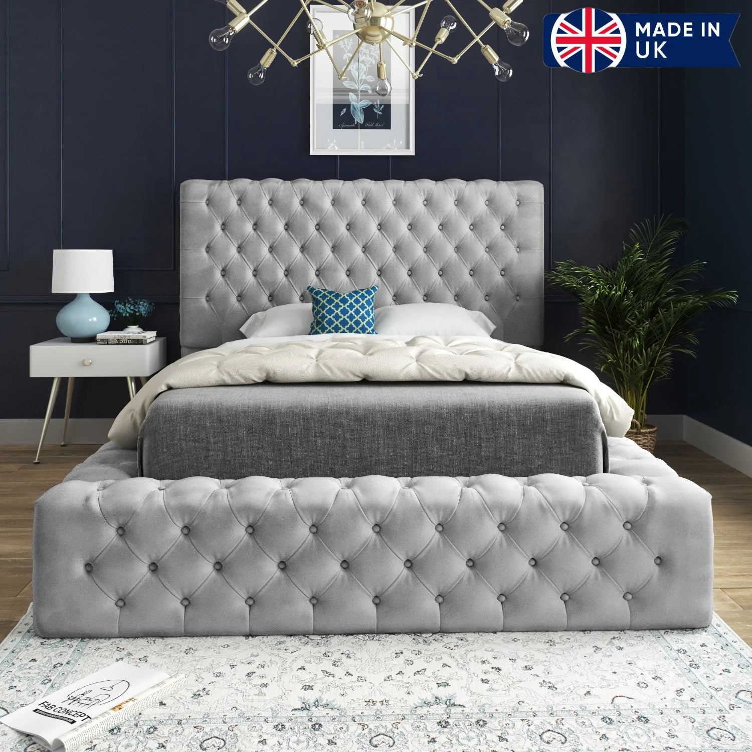 Charlotte Milan Pleated Upholstery Bed Frame