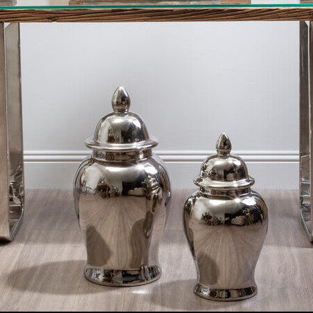 Small Ceramic Silver Jar | Kensington Townhouse