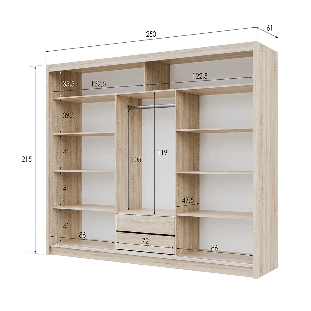 Wardrobe LIZBONA 2 250 Oak Sonoma