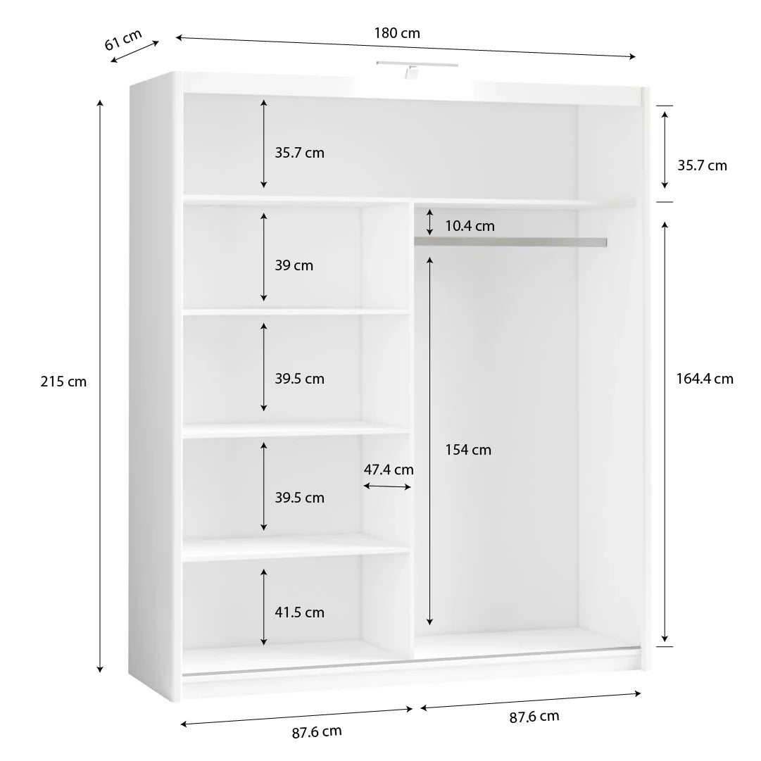 Wardrobe PARIS 180 Graphite