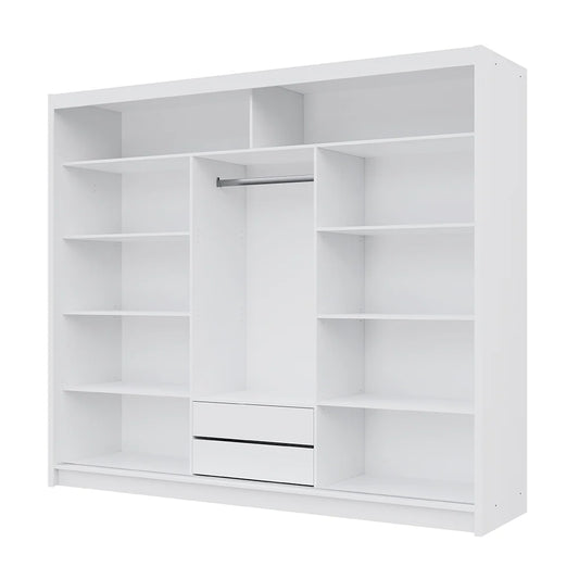 TURYN 250cm Sliding Door Wardrobe Lava / Black Glass