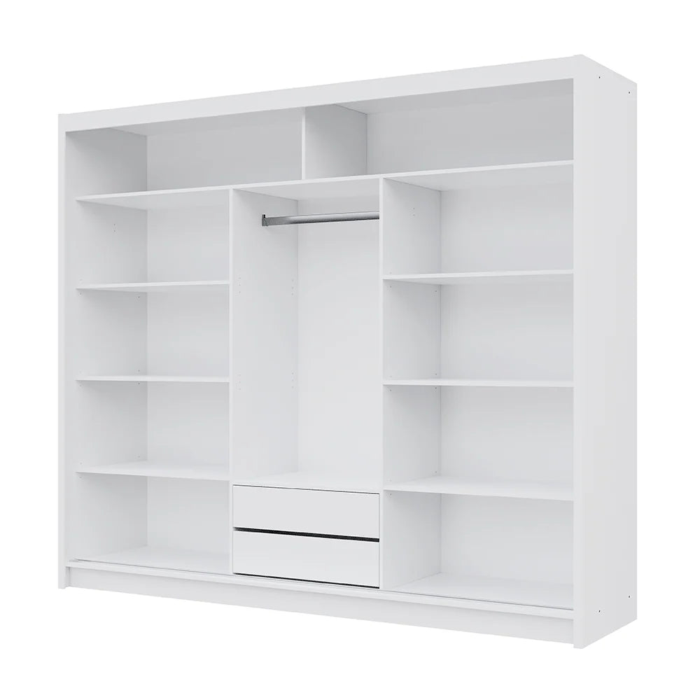 TURYN 250cm Sliding Door Wardrobe Oak Craft / Graphite Glass