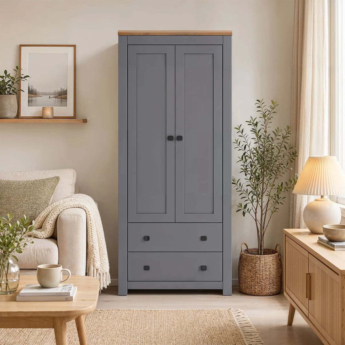 Wardrobe Milford 2DR/2D-80 - Graphite