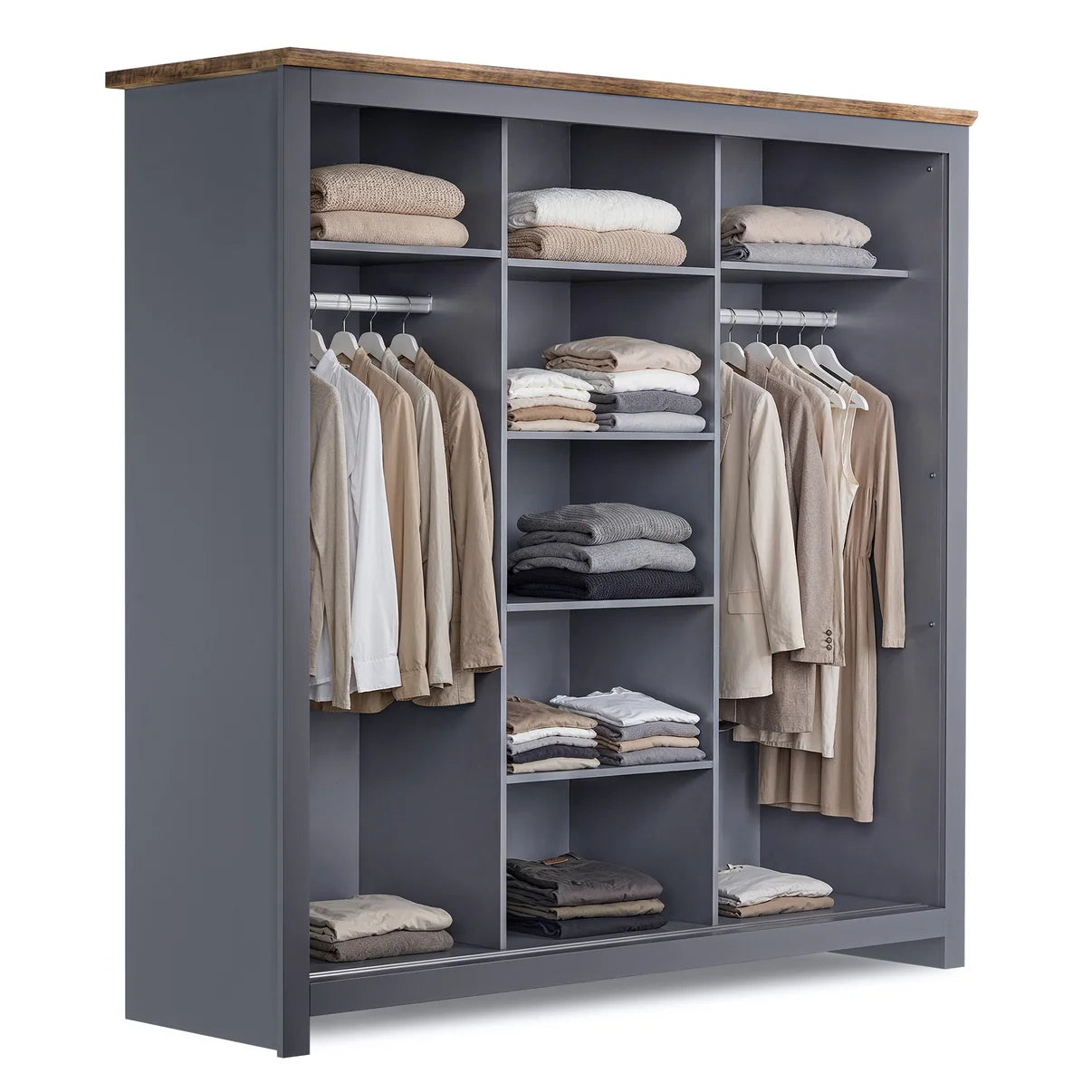 Sliding Wardrobe Milford 3DRM-180 with Mirror - Graphite