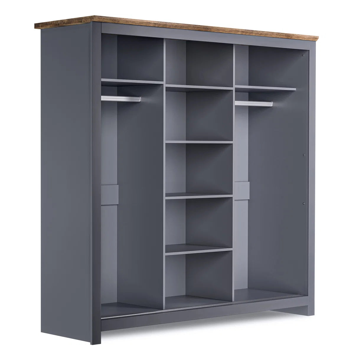 Sliding Wardrobe Milford 3DRM-180 with Mirror - Graphite