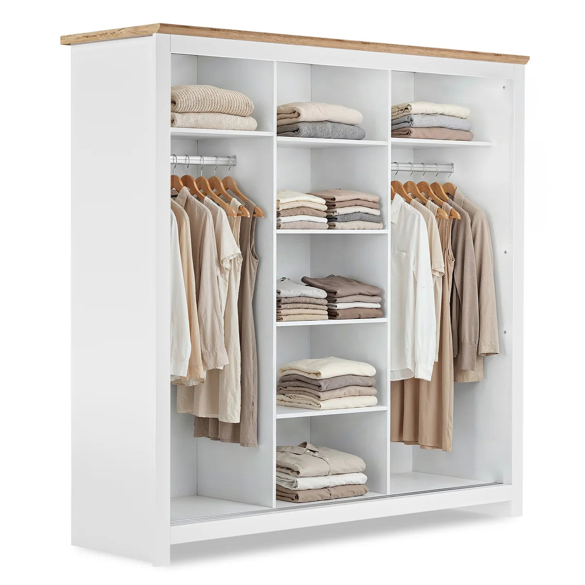Sliding Wardrobe Milford 3DRM-180 with Mirror - White