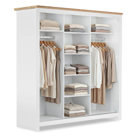 Sliding Wardrobe Milford 3DRM-180 with Mirror - White