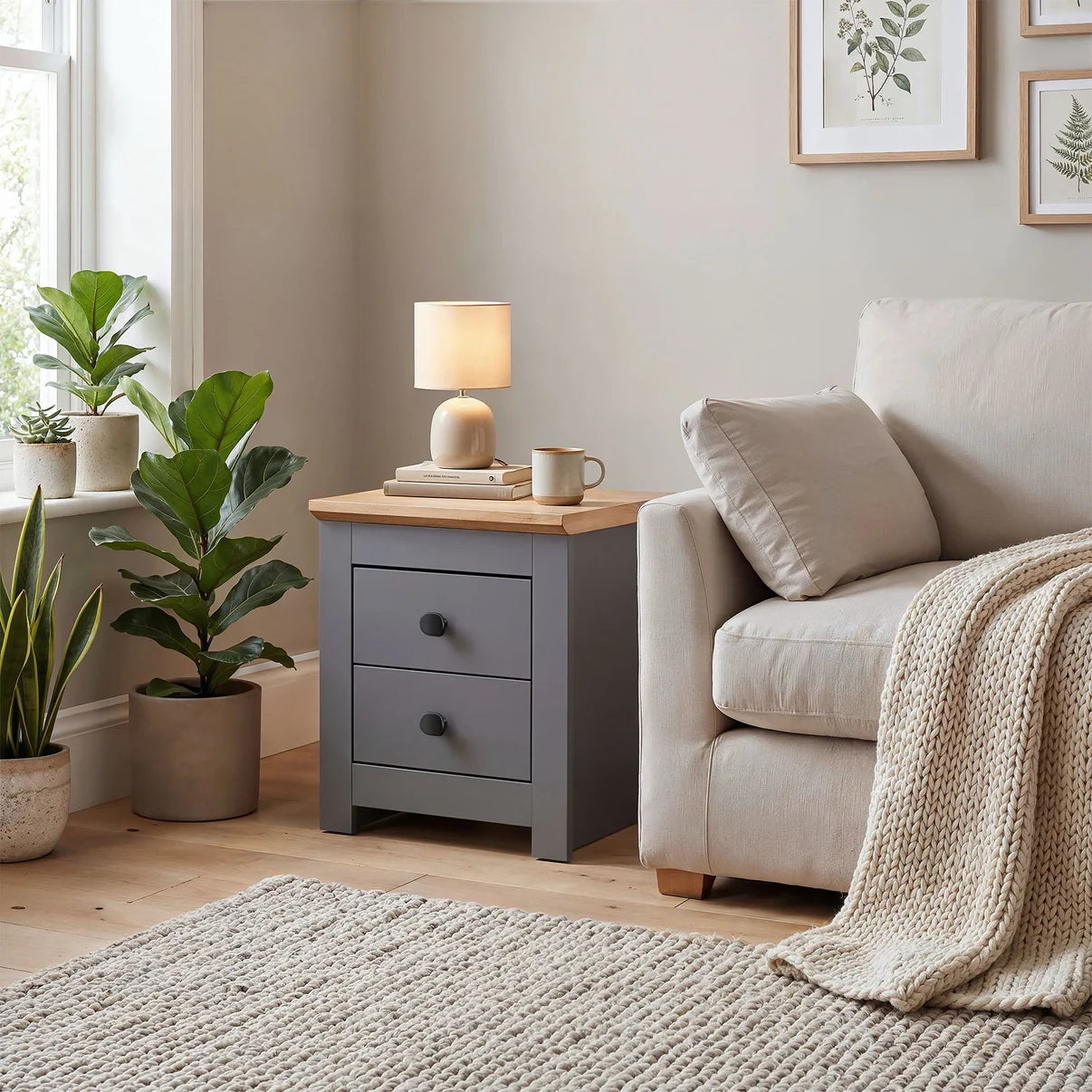 Bedside Table Milford 2D - Graphite