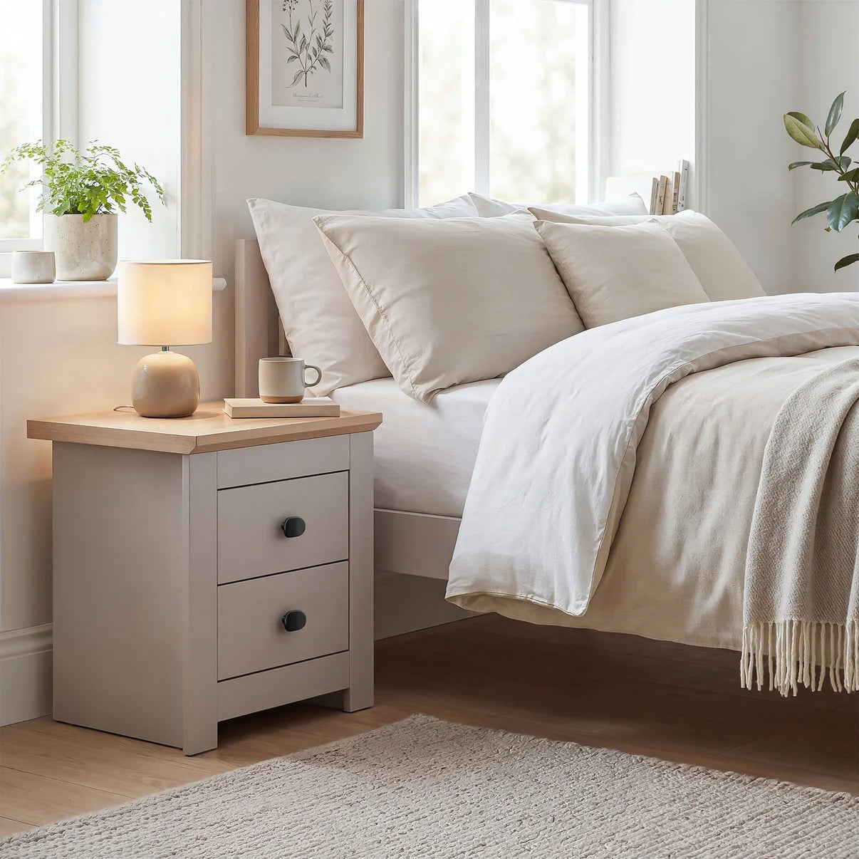 Bedside Table Milford 2D - Cashmere