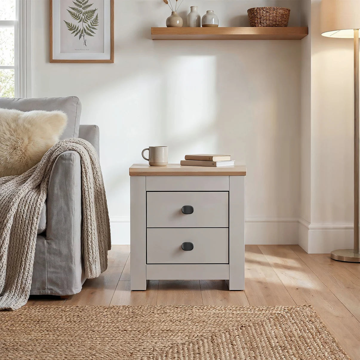 Bedside Table Milford 2D - Cashmere