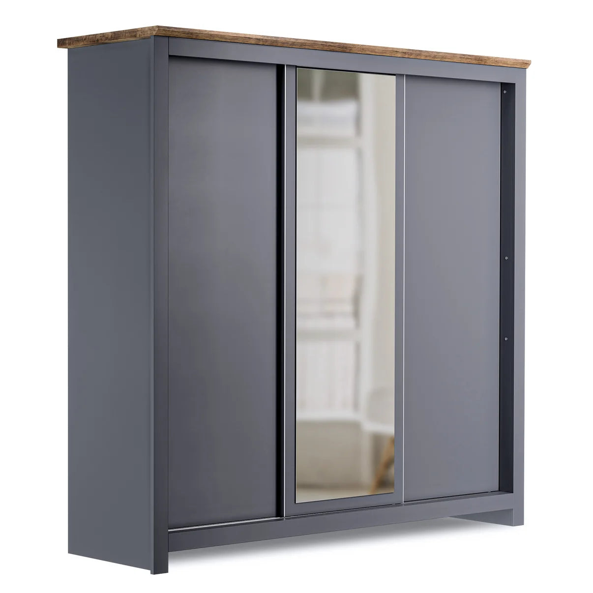 Sliding Wardrobe Milford 3DRM-180 with Mirror - Graphite