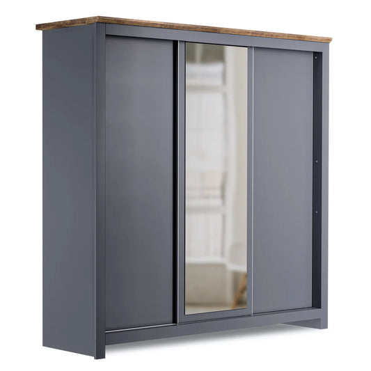 Sliding Wardrobe Milford 3DRM-180 with Mirror - Graphite