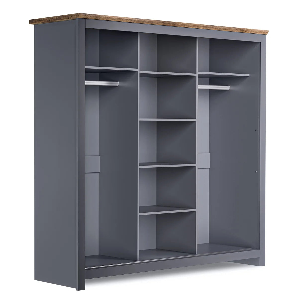 Sliding Wardrobe Milford 3DRM-180 with Mirror - Graphite