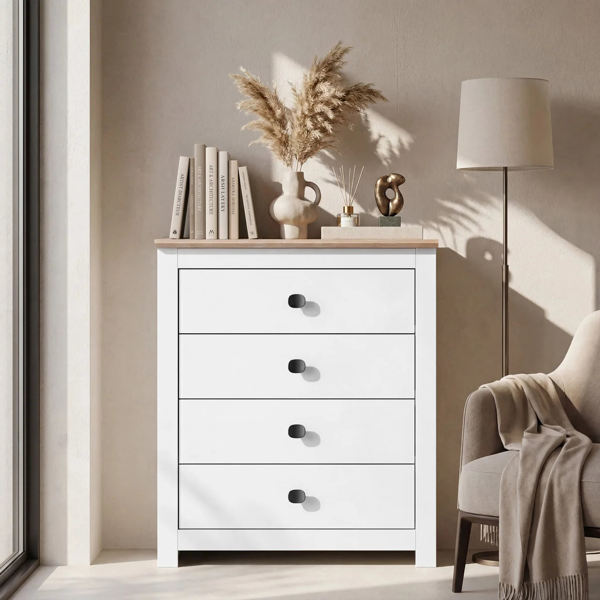 Chest of Drawers Milford 4D - White