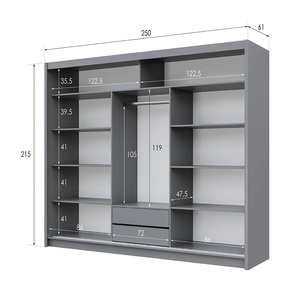 Wardrobe BATUMI 250 Graphite