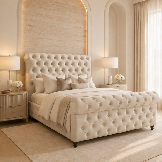 Windsor Sleigh Upholstered Bed Frame