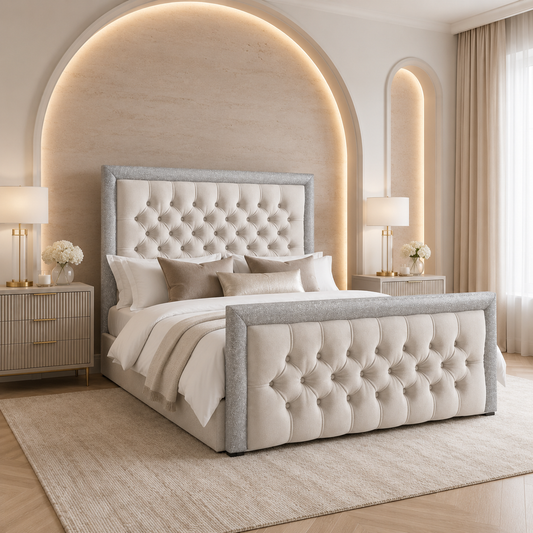 Anne Glitter Border Upholstered Bed Frame