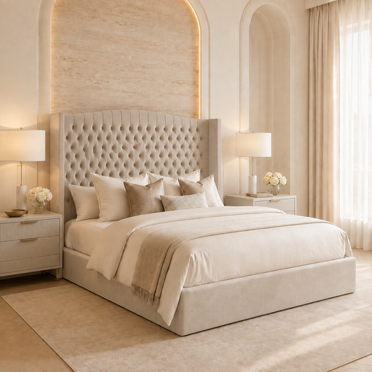 Victoria Curved Top Winged Upholstered Frame