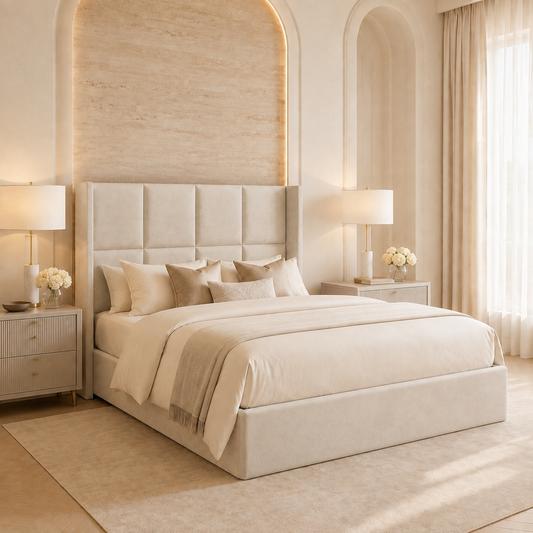 Monarch Straight Winged Upholstered Bed Frame