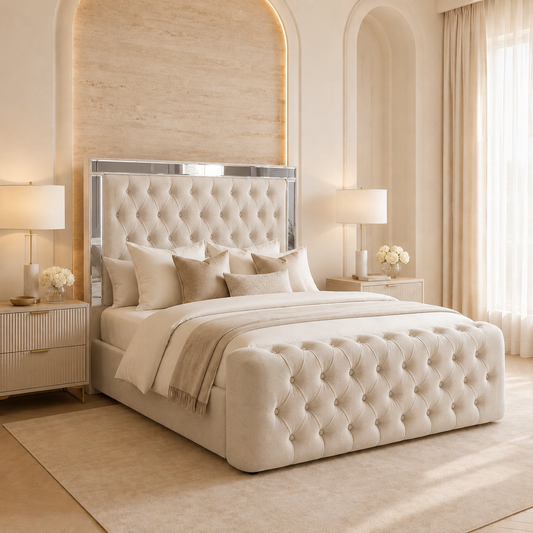 Matilda Mirrored Upholstered Bed Frame