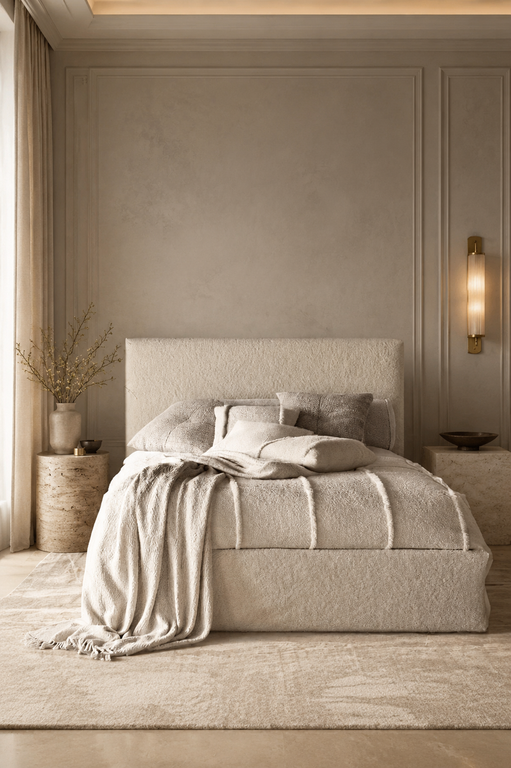 Venice Boucle Upholstered Bed Frame