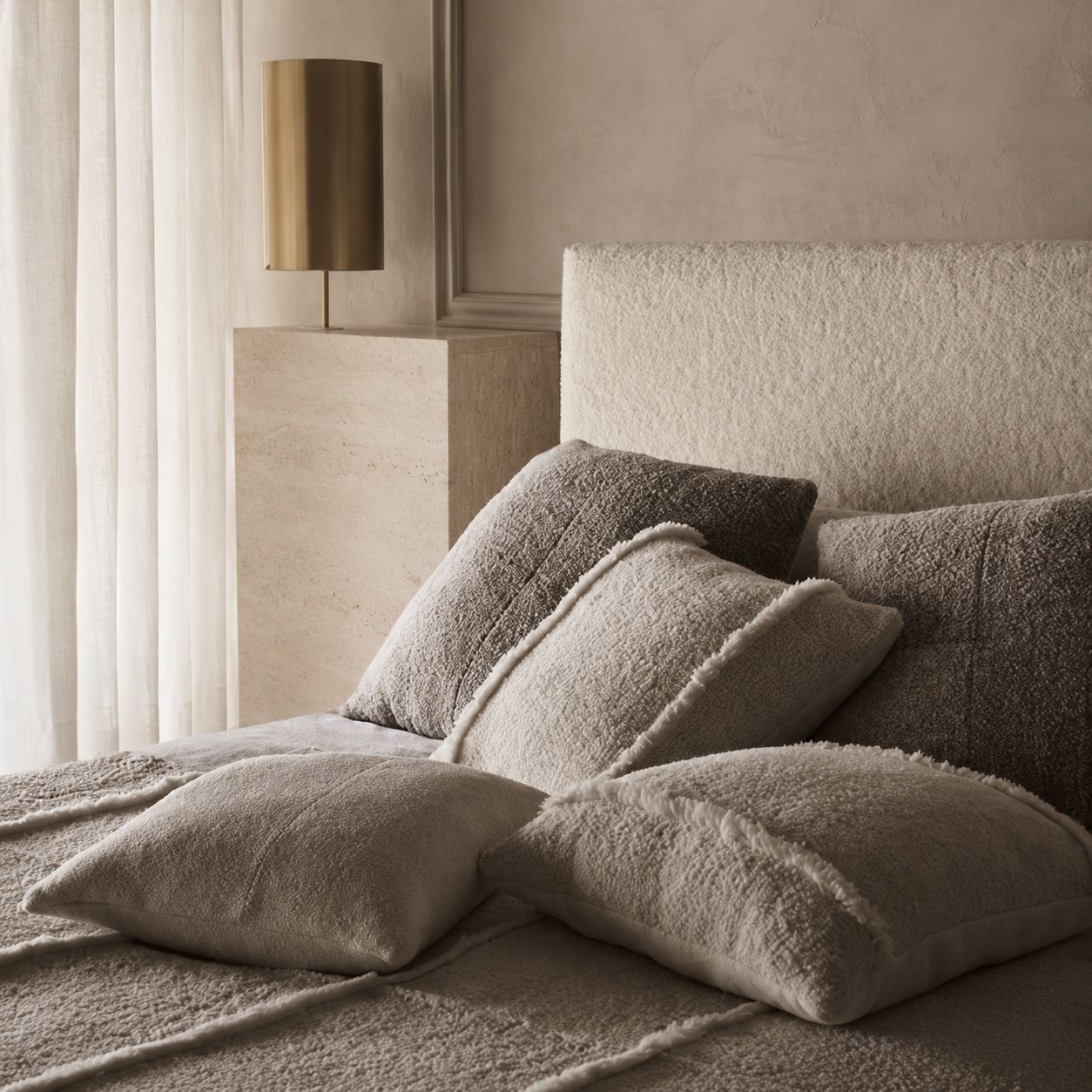 Venice Boucle Upholstered Bed Frame