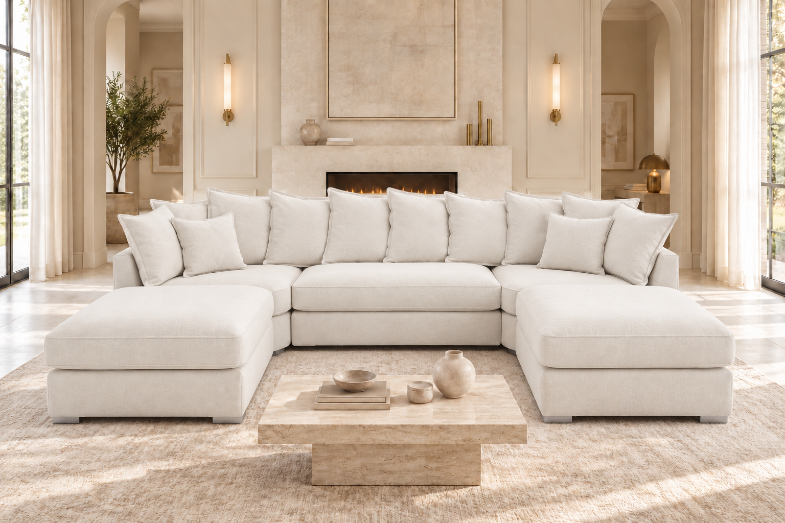 Winchester U Shaped Scatter Back Sofa