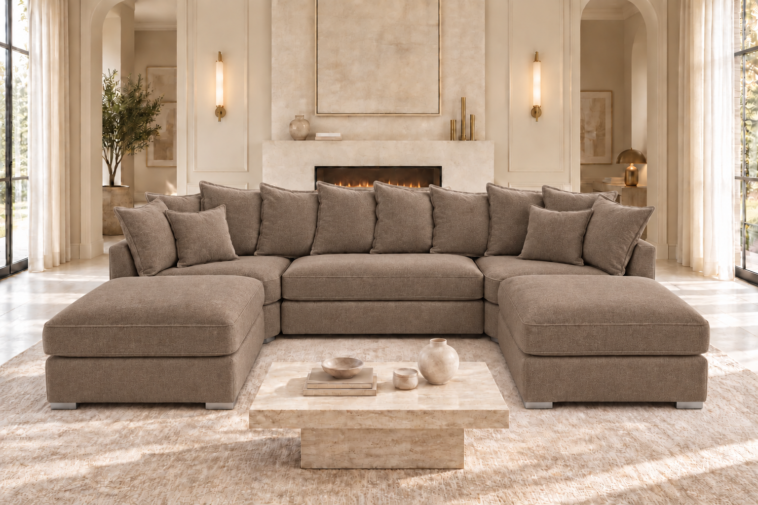 Winchester U Shaped Scatter Back Sofa