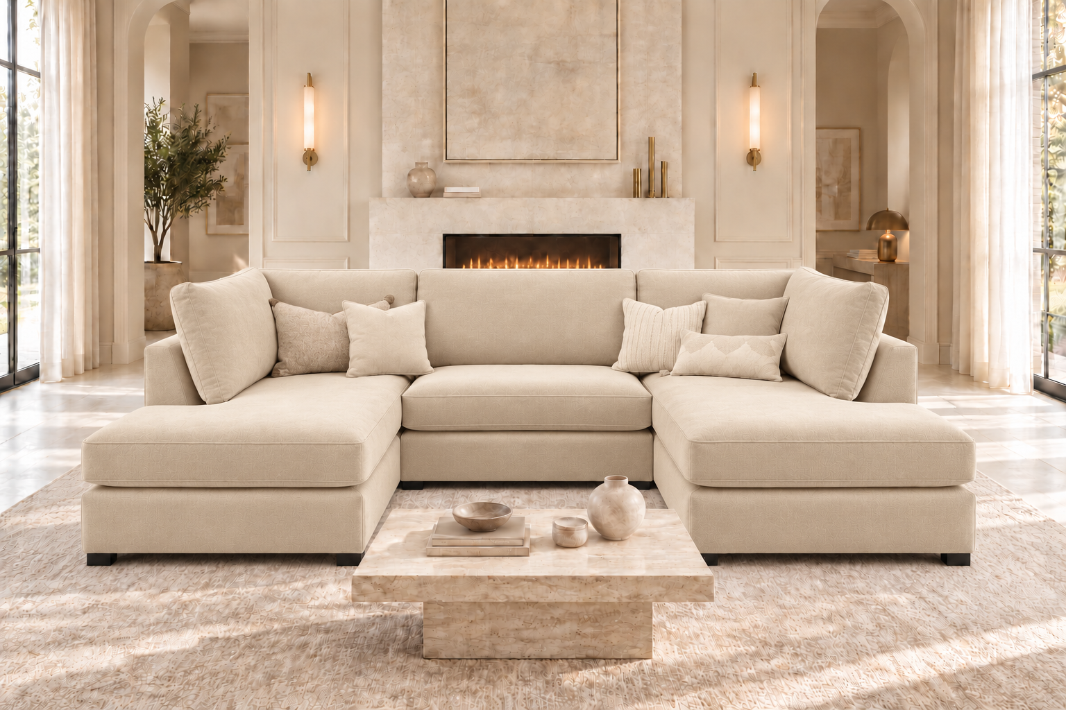 Bordeaux U shaped Sofa