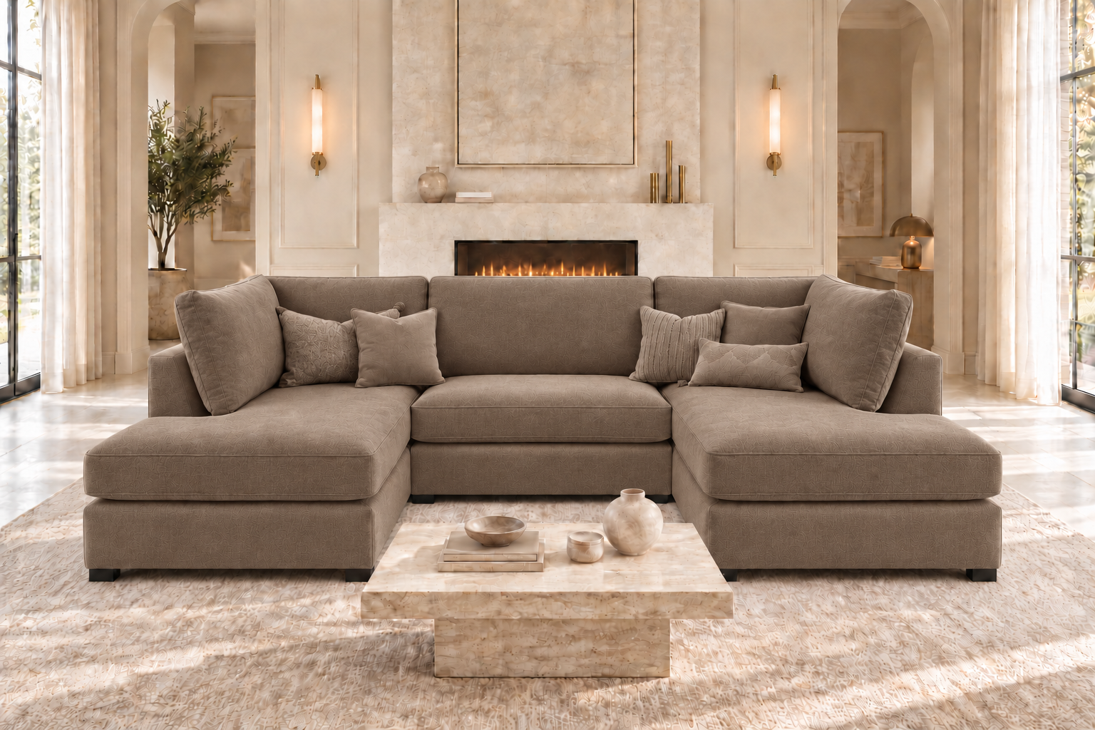 Bordeaux U shaped Sofa