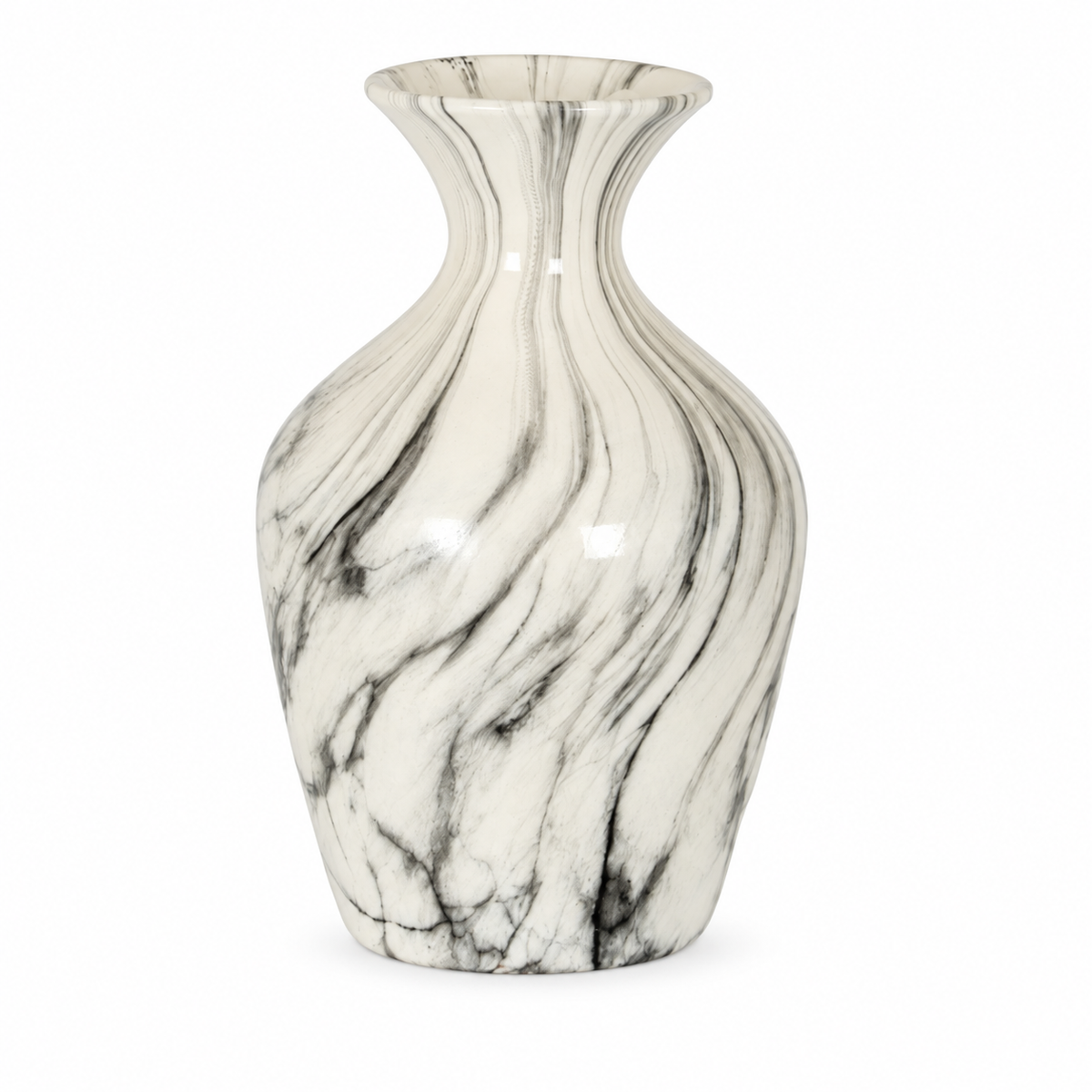 Marble Effect Ellipse Vase Collection Set x3