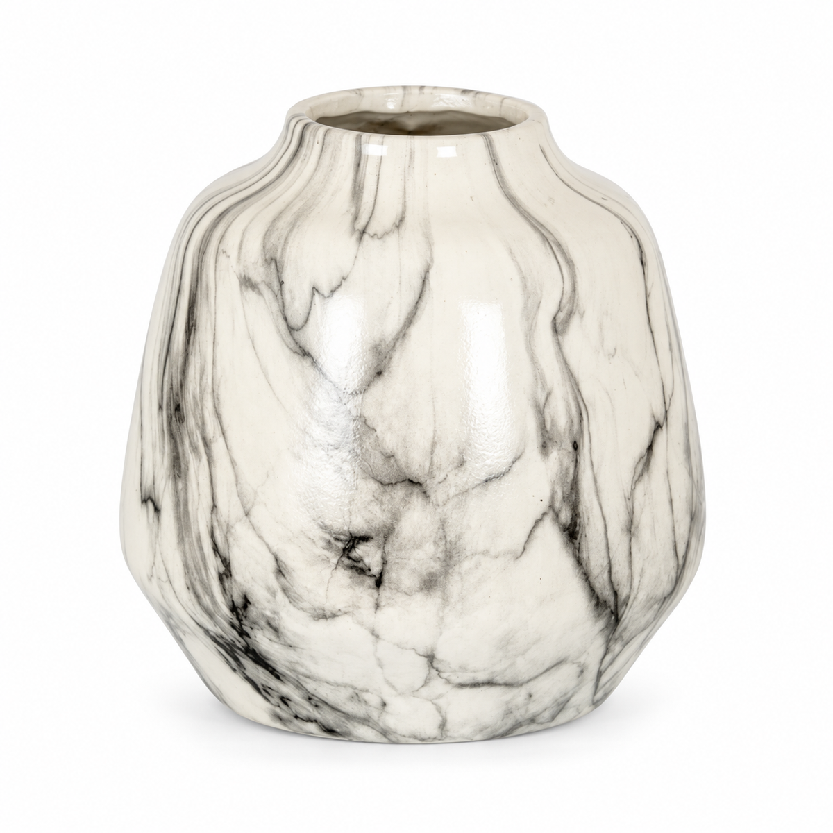Marble Effect Ellipse Vase