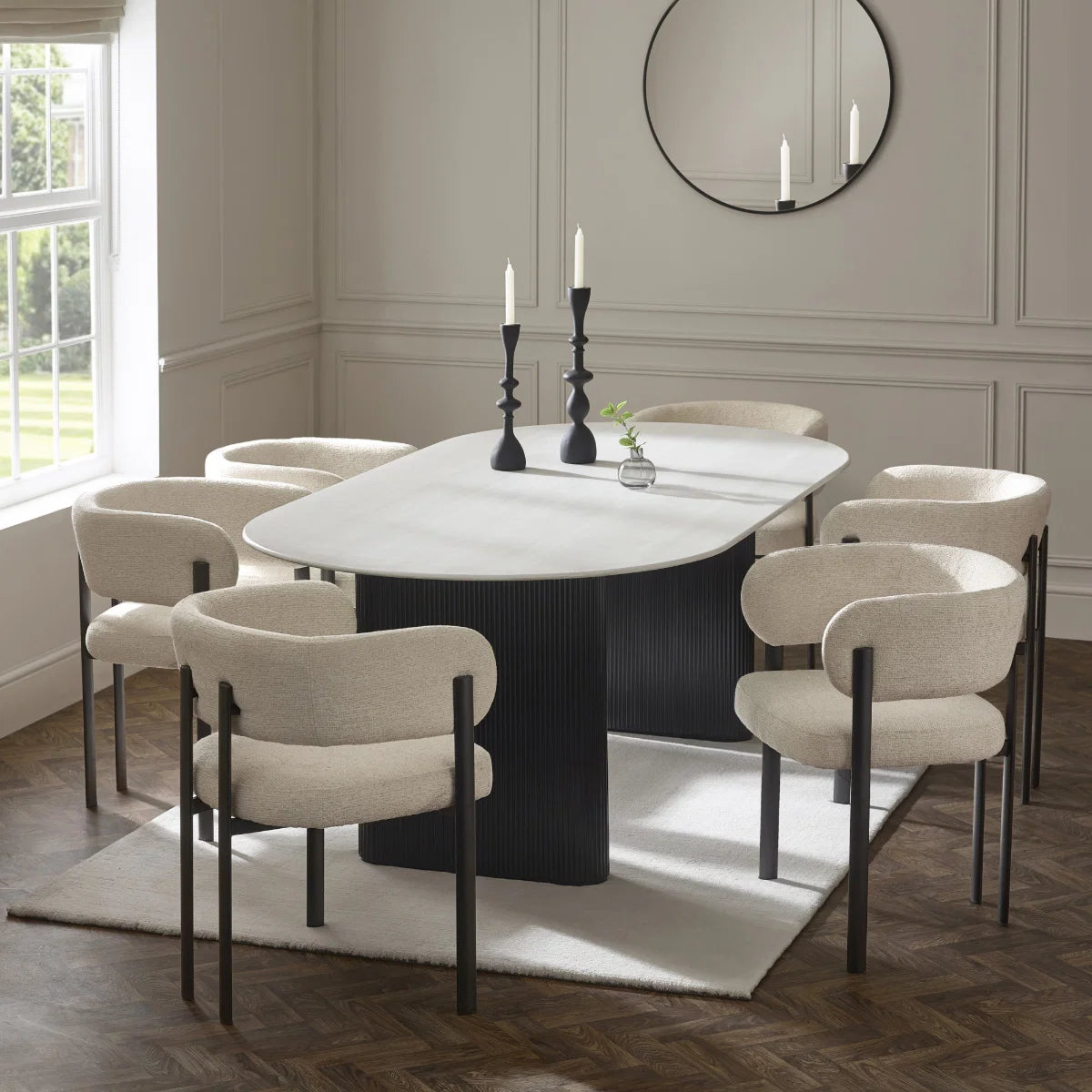 Belgravia White Glass Dining Table - 220cm
