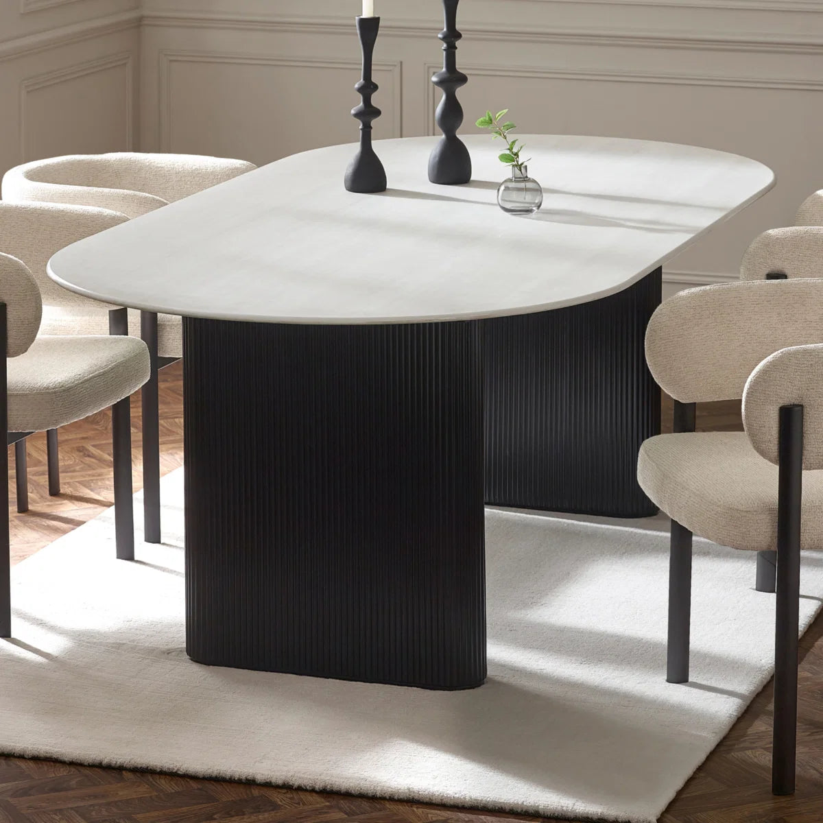 Belgravia White Glass Dining Table - 220cm
