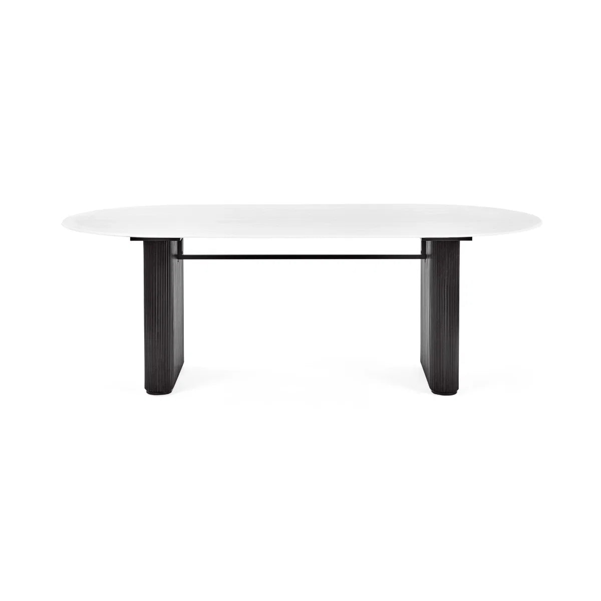 Belgravia White Glass Dining Table - 220cm