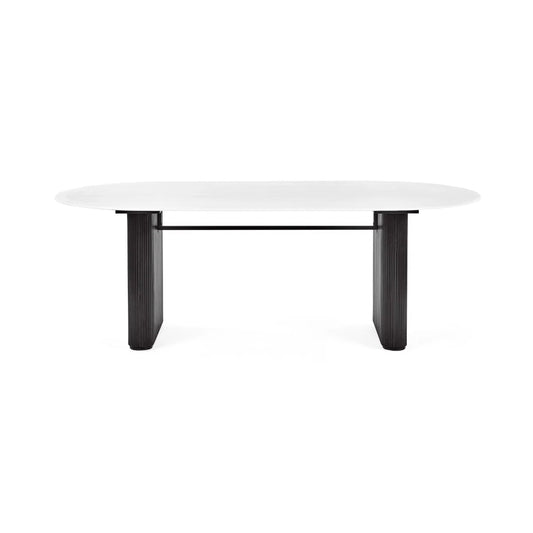 Belgravia White Glass Dining Table - 220cm