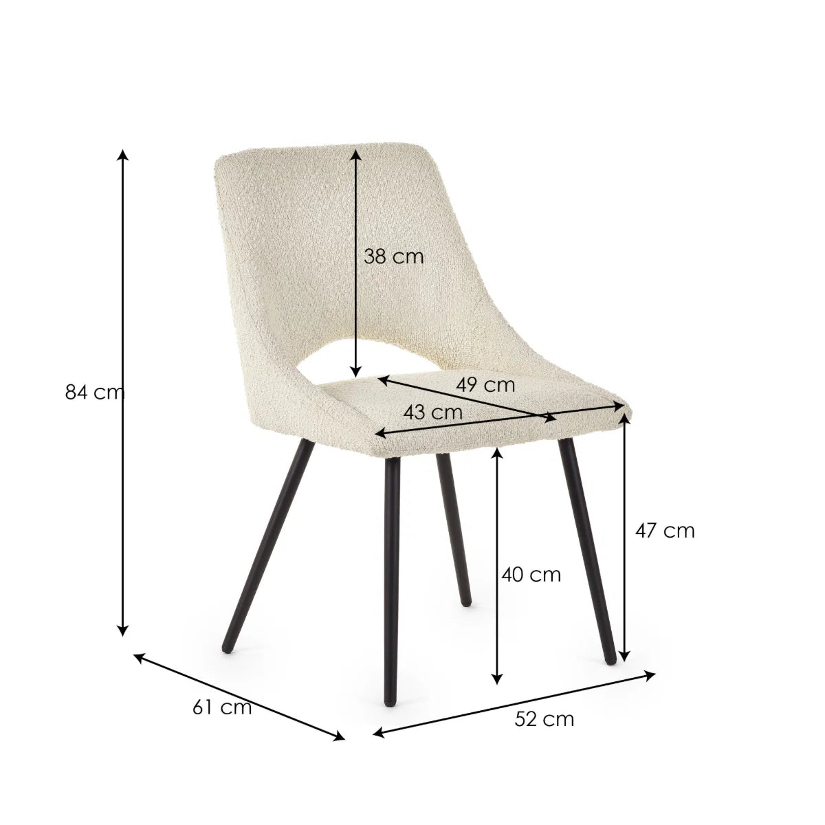 Set Of 2 Iris Boucle Dining Chairs