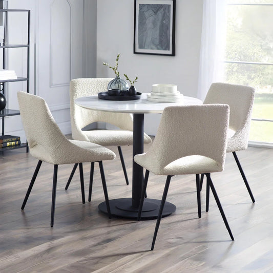 Set Of 2 Iris Boucle Dining Chairs